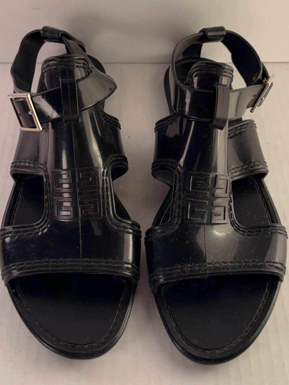 GIVENCHY BLACK JELLY GLADIATOR SANDALS